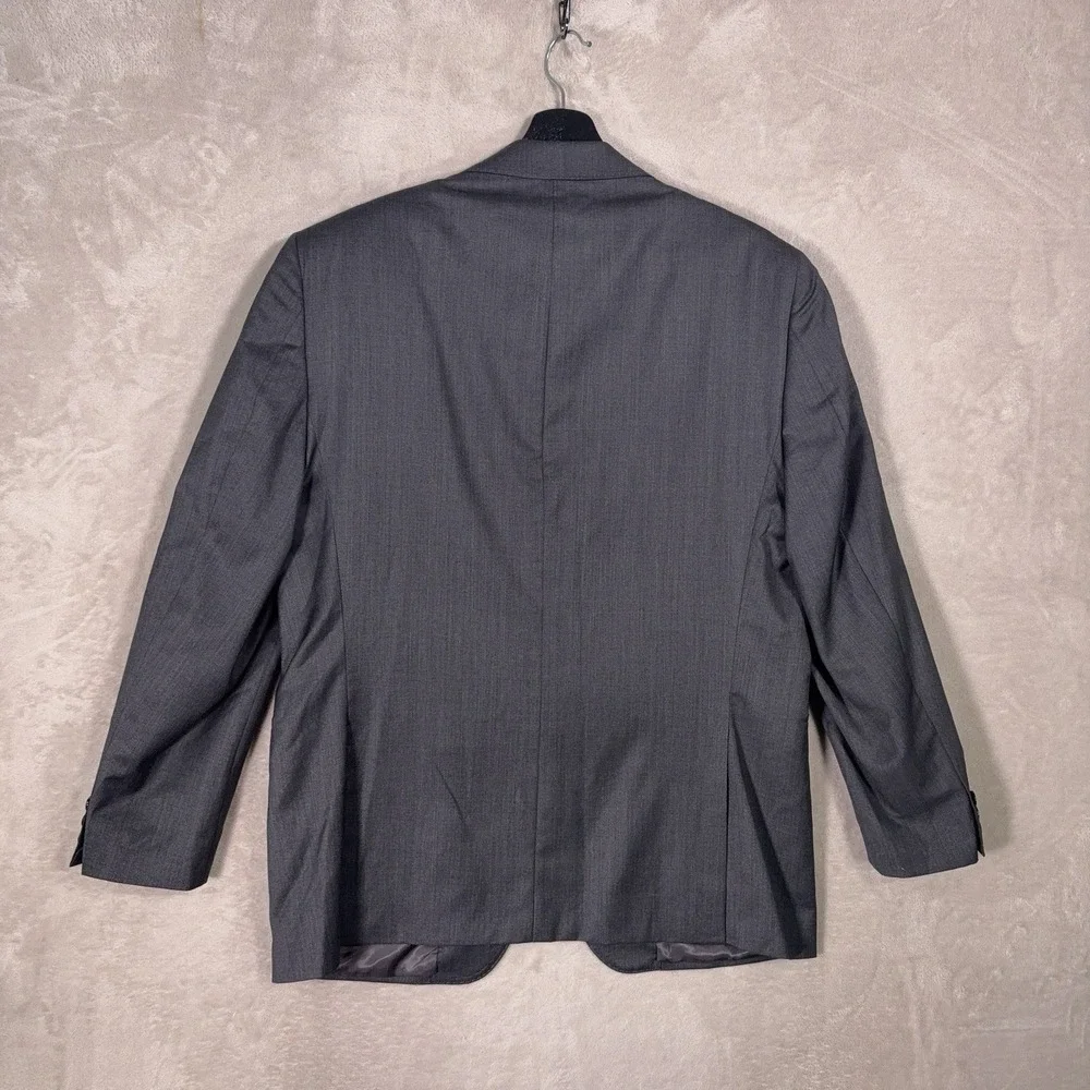 Saks Fifth Avenue Black Blazer Mens 42 Gray Ermenegildo Zegna Cloth Sport Coat